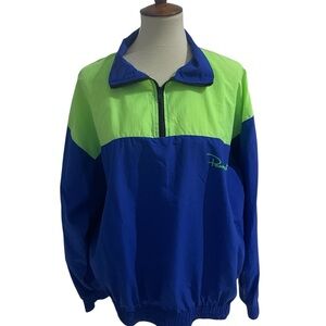 Vintage Panama Jack‎ Blue and Neon Green Pullover Size S/M